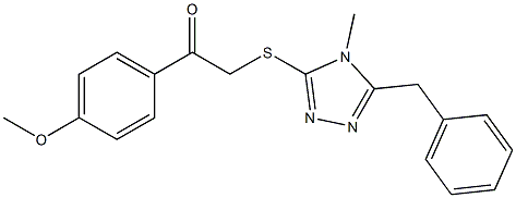 2-[(5-benzyl-4-methyl-4H-1,2,4-triazol-3-yl)sulfanyl]-1-(4-methoxyphenyl)ethanone Struktur