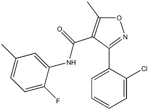 3-(2-chlorophenyl)-N-(2-fluoro-5-methylphenyl)-5-methyl-4-isoxazolecarboxamide Structure