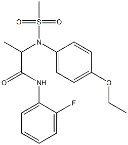 2-[4-ethoxy(methylsulfonyl)anilino]-N-(2-fluorophenyl)propanamide Struktur