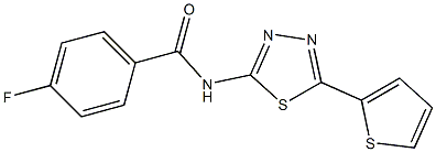 4-fluoro-N-[5-(2-thienyl)-1,3,4-thiadiazol-2-yl]benzamide,,结构式