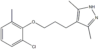 2-chloro-6-methylphenyl 3-(3,5-dimethyl-1H-pyrazol-4-yl)propyl ether,,结构式