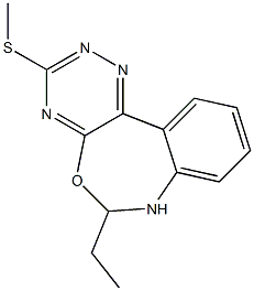 6-ethyl-6,7-dihydro[1,2,4]triazino[5,6-d][3,1]benzoxazepin-3-yl methyl sulfide 化学構造式