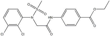 ethyl 4-({[2,3-dichloro(methylsulfonyl)anilino]acetyl}amino)benzoate Struktur