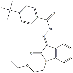 4-tert-butyl-N'-[1-(2-ethoxyethyl)-2-oxo-1,2-dihydro-3H-indol-3-ylidene]benzohydrazide 化学構造式