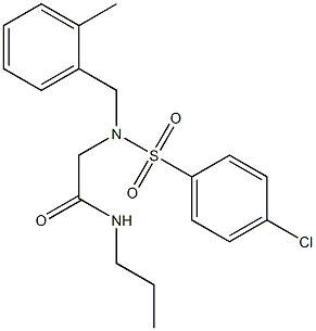 2-[[(4-chlorophenyl)sulfonyl](2-methylbenzyl)amino]-N-propylacetamide,,结构式