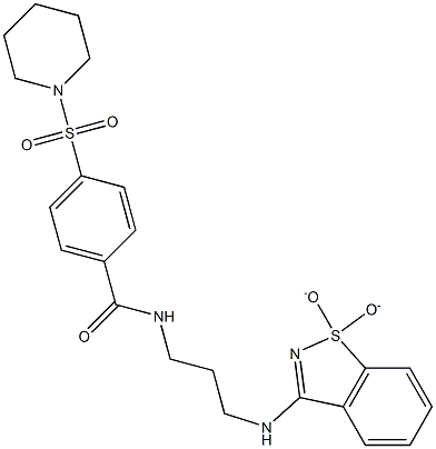 N-{3-[(1,1-dioxido-1,2-benzisothiazol-3-yl)amino]propyl}-4-(1-piperidinylsulfonyl)benzamide|