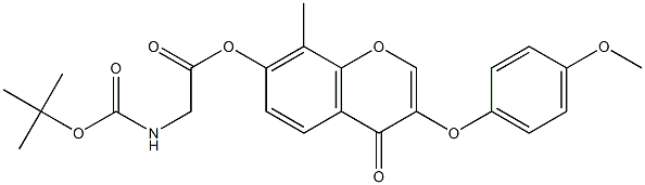 3-(4-methoxyphenoxy)-8-methyl-4-oxo-4H-chromen-7-yl [(tert-butoxycarbonyl)amino]acetate Structure