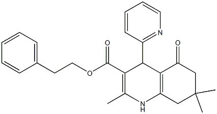 2-phenylethyl 2,7,7-trimethyl-5-oxo-4-(2-pyridinyl)-1,4,5,6,7,8-hexahydro-3-quinolinecarboxylate