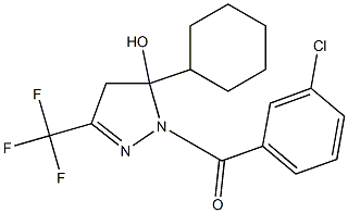 1-(3-chlorobenzoyl)-5-cyclohexyl-3-(trifluoromethyl)-4,5-dihydro-1H-pyrazol-5-ol Structure