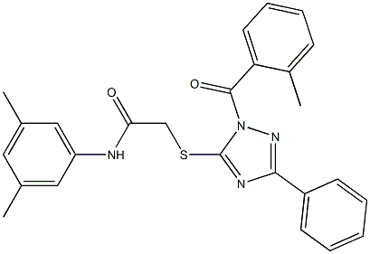 N-(3,5-dimethylphenyl)-2-{[1-(2-methylbenzoyl)-3-phenyl-1H-1,2,4-triazol-5-yl]sulfanyl}acetamide Structure