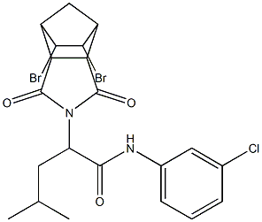 N-(3-chlorophenyl)-2-(8,9-dibromo-3,5-dioxo-4-azatricyclo[5.2.1.0~2,6~]dec-4-yl)-4-methylpentanamide 结构式