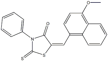5-[(4-methoxy-1-naphthyl)methylene]-3-phenyl-2-thioxo-1,3-thiazolidin-4-one Structure