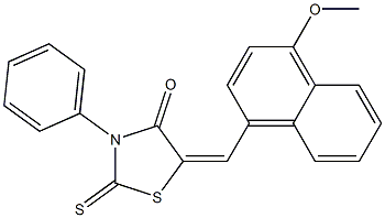 5-[(4-methoxy-1-naphthyl)methylene]-3-phenyl-2-thioxo-1,3-thiazolidin-4-one Struktur