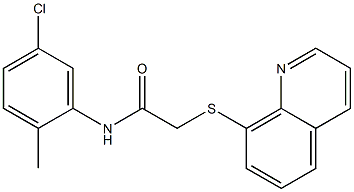 N-(5-chloro-2-methylphenyl)-2-(8-quinolinylsulfanyl)acetamide Structure