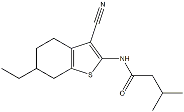 N-(3-cyano-6-ethyl-4,5,6,7-tetrahydro-1-benzothiophen-2-yl)-3-methylbutanamide Structure