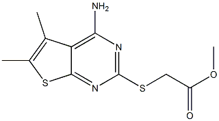 methyl [(4-amino-5,6-dimethylthieno[2,3-d]pyrimidin-2-yl)sulfanyl]acetate 化学構造式