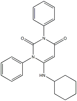 6-(cyclohexylamino)-1,3-diphenyl-2,4(1H,3H)-pyrimidinedione Structure