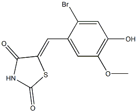 5-(2-bromo-4-hydroxy-5-methoxybenzylidene)-1,3-thiazolidine-2,4-dione Structure