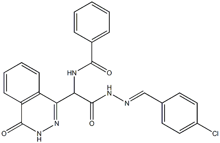 N-[2-[2-(4-chlorobenzylidene)hydrazino]-2-oxo-1-(4-oxo-3,4-dihydro-1-phthalazinyl)ethyl]benzamide Structure