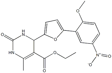  ethyl 4-(5-{5-nitro-2-methoxyphenyl}-2-furyl)-6-methyl-2-oxo-1,2,3,4-tetrahydropyrimidine-5-carboxylate