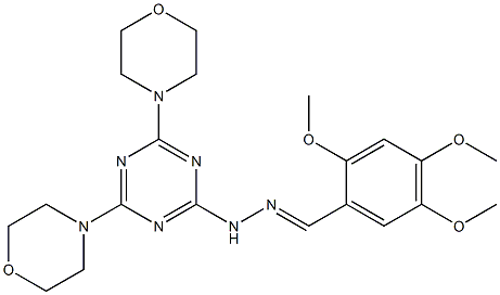 2,4,5-trimethoxybenzaldehyde [4,6-di(4-morpholinyl)-1,3,5-triazin-2-yl]hydrazone Structure