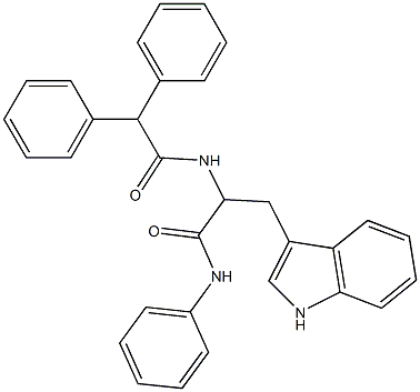 2-[(diphenylacetyl)amino]-3-(1H-indol-3-yl)-N-phenylpropanamide 结构式