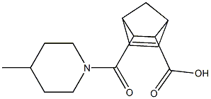 3-[(4-methyl-1-piperidinyl)carbonyl]bicyclo[2.2.1]hept-5-ene-2-carboxylic acid 化学構造式