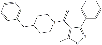 4-benzyl-1-[(5-methyl-3-phenyl-4-isoxazolyl)carbonyl]piperidine Structure