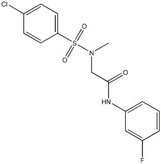 2-[[(4-chlorophenyl)sulfonyl](methyl)amino]-N-(3-fluorophenyl)acetamide 化学構造式
