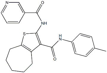 N-[3-(4-toluidinocarbonyl)-5,6,7,8-tetrahydro-4H-cyclohepta[b]thien-2-yl]nicotinamide