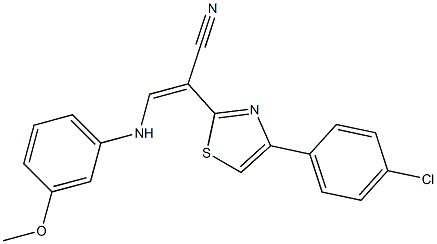 2-[4-(4-chlorophenyl)-1,3-thiazol-2-yl]-3-(3-methoxyanilino)acrylonitrile 结构式