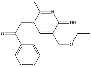 2-(5-(ethoxymethyl)-4-imino-2-methyl-1(4H)-pyrimidinyl)-1-phenylethanone 化学構造式