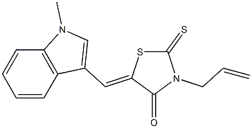 3-allyl-5-[(1-methyl-1H-indol-3-yl)methylene]-2-thioxo-1,3-thiazolidin-4-one Struktur