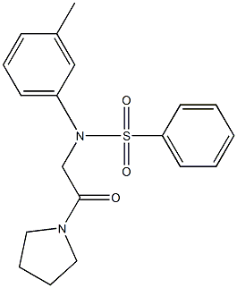 N-(3-methylphenyl)-N-(2-oxo-2-pyrrolidin-1-ylethyl)benzenesulfonamide,,结构式