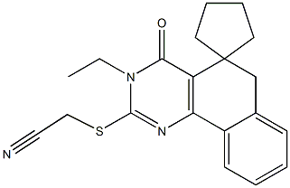 2-(cyanomethylsulfanyl)-3-ethyl-4-oxo-3,4,5,6-tetrahydrospiro[benzo[h]quinazoline-5,1'-cyclopentane]|