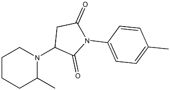 1-(4-methylphenyl)-3-(2-methyl-1-piperidinyl)-2,5-pyrrolidinedione 化学構造式