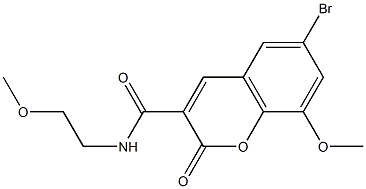 6-bromo-8-methoxy-N-(2-methoxyethyl)-2-oxo-2H-chromene-3-carboxamide Structure