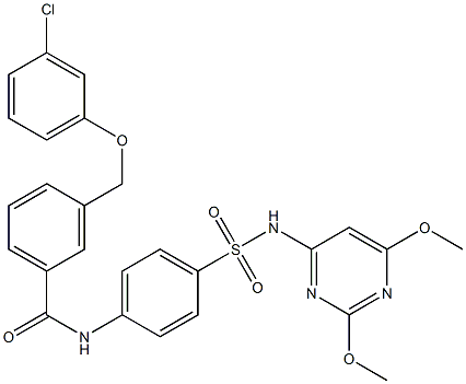 3-[(3-chlorophenoxy)methyl]-N-(4-{[(2,6-dimethoxy-4-pyrimidinyl)amino]sulfonyl}phenyl)benzamide