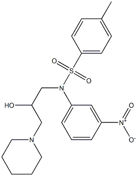 N-{3-nitrophenyl}-N-[2-hydroxy-3-(1-piperidinyl)propyl]-4-methylbenzenesulfonamide,,结构式