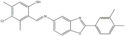  4-chloro-2-({[2-(3,4-dimethylphenyl)-1,3-benzoxazol-5-yl]imino}methyl)-3,5-dimethylphenol