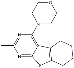 2-methyl-4-(4-morpholinyl)-5,6,7,8-tetrahydro[1]benzothieno[2,3-d]pyrimidine,,结构式
