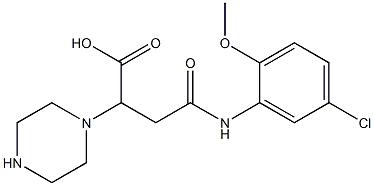 4-(5-chloro-2-methoxyanilino)-4-oxo-2-(1-piperazinyl)butanoic acid 结构式