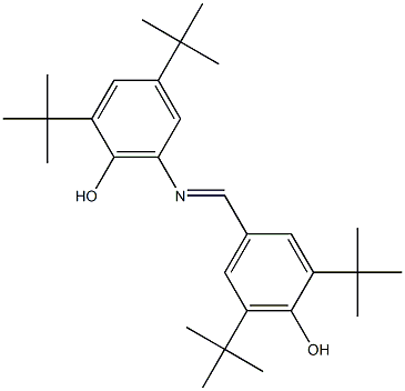 2,4-ditert-butyl-6-[(3,5-ditert-butyl-4-hydroxybenzylidene)amino]phenol Structure