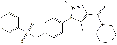 4-[2,5-dimethyl-3-(morpholin-4-ylcarbothioyl)-1H-pyrrol-1-yl]phenyl benzenesulfonate|