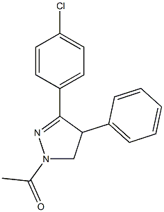 1-acetyl-3-(4-chlorophenyl)-4-phenyl-4,5-dihydro-1H-pyrazole Struktur