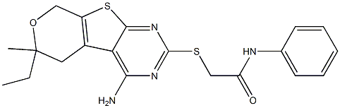  2-[(4-amino-6-ethyl-6-methyl-5,8-dihydro-6H-pyrano[4',3':4,5]thieno[2,3-d]pyrimidin-2-yl)sulfanyl]-N-phenylacetamide