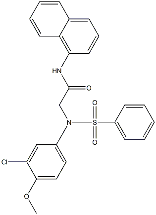 2-[3-chloro-4-methoxy(phenylsulfonyl)anilino]-N-(1-naphthyl)acetamide,,结构式