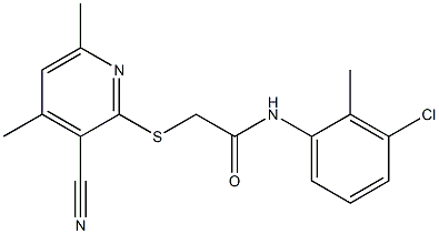 N-(3-chloro-2-methylphenyl)-2-[(3-cyano-4,6-dimethylpyridin-2-yl)sulfanyl]acetamide