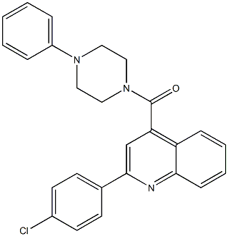 2-(4-chlorophenyl)-4-[(4-phenyl-1-piperazinyl)carbonyl]quinoline 化学構造式