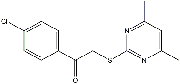 1-(4-chlorophenyl)-2-[(4,6-dimethyl-2-pyrimidinyl)sulfanyl]ethanone 结构式